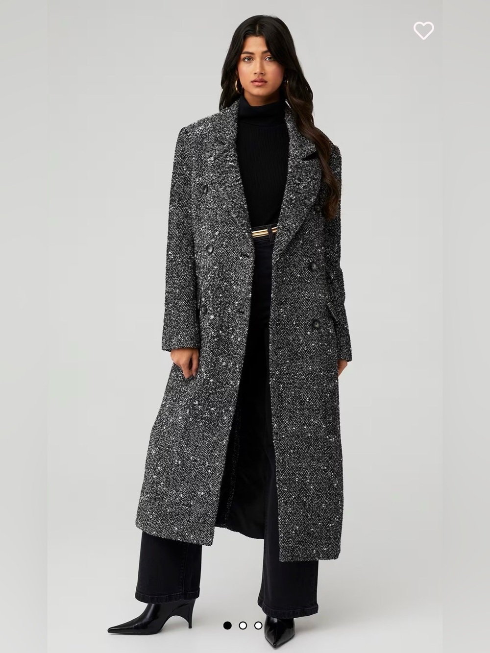 Astr Morana coat  Women's Long Double-Breasted Bouclé Coat